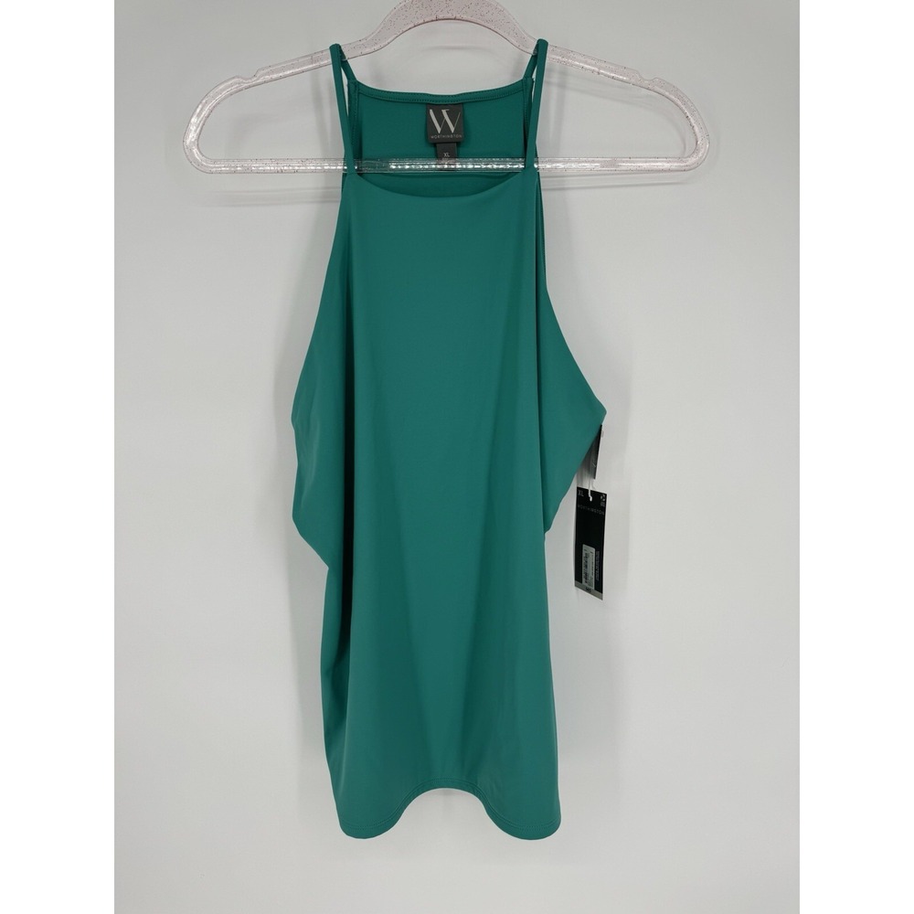 NWT Worthington Women's Halter Teal Blouse Green Sleeveless Womens Sz 1X Org $40
